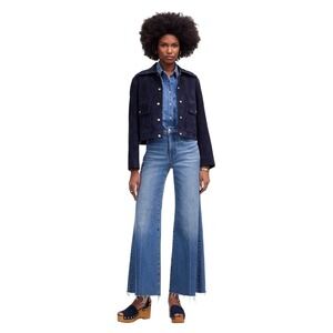 Madewell Flared Wide-Leg Crop Jeans Oneida Wash + Stretch‎ 27